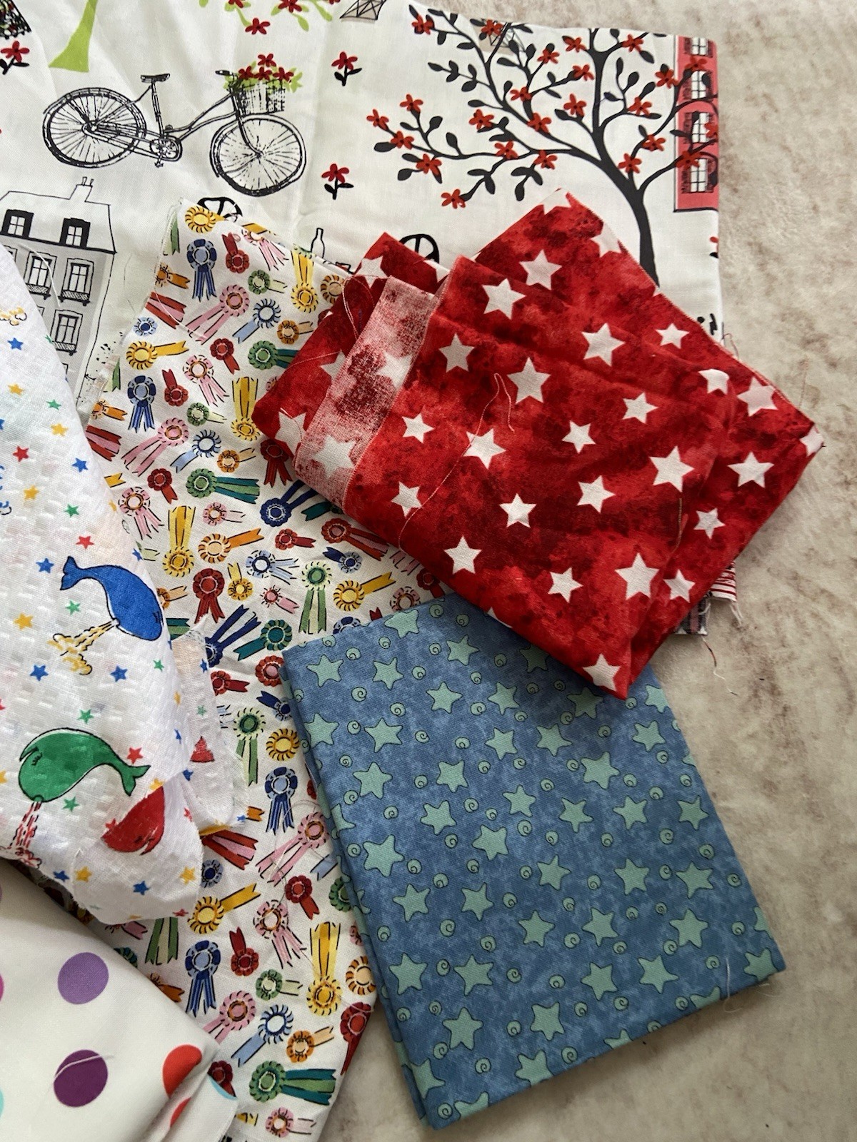 Assorted Lot Of Children’s Themed Fabric