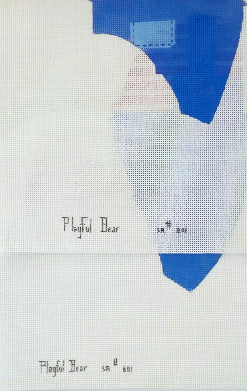 DEE ROSS needlepoint HP handpaint PLAYFUL BEAR #801 canvas torso parts 13mesh
