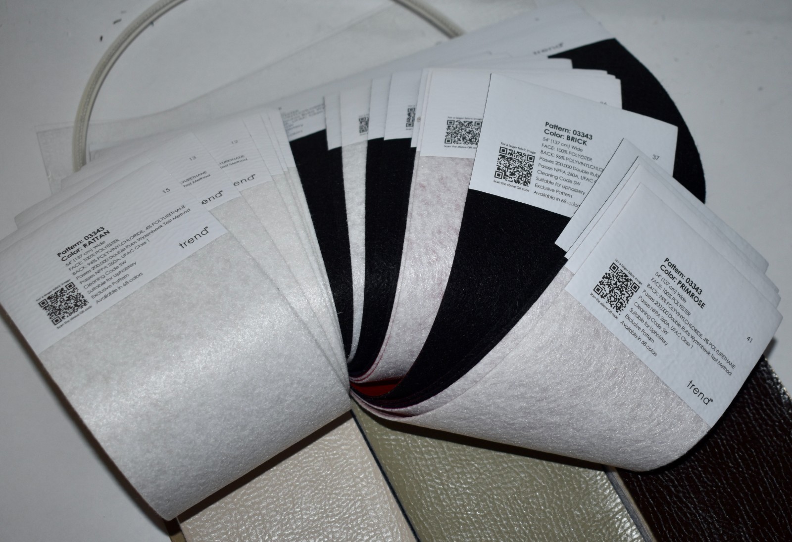 FABRIC SAMPLE BOOK Multicolor CONTEMPORARY FAUX LEATHER 80pcs LOT e-z peel back