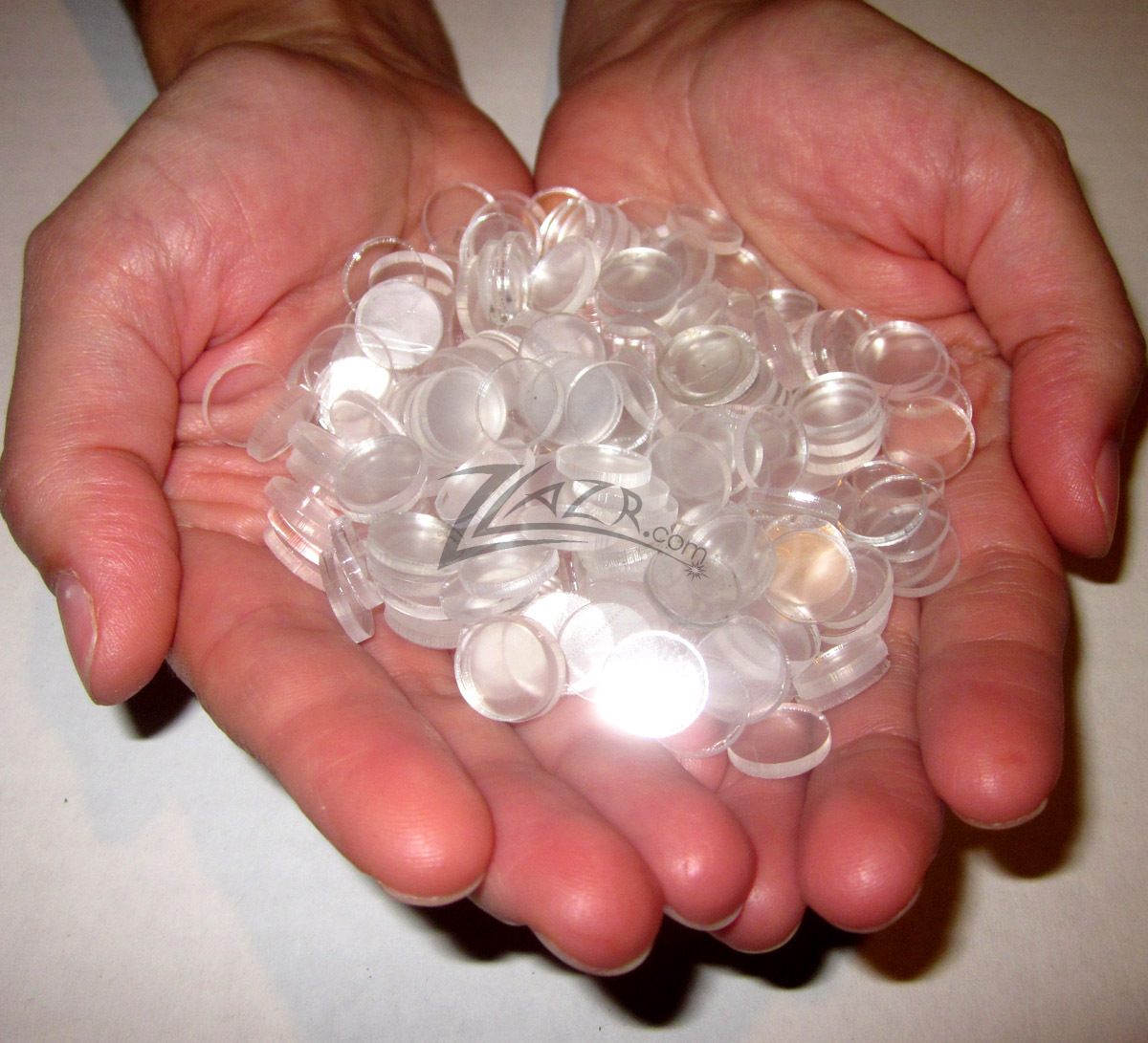 (100) 1/2″x1/16″ Acrylic Small Circles Laser Disc Clear Plastic Miniature Base