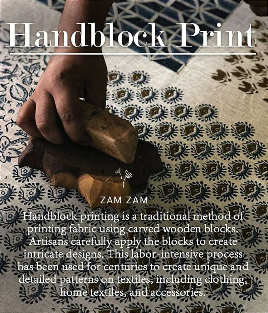 2.5 Yard Hand Block Print Handmade Cotton Indian Natural Sanganeri Print Fabric