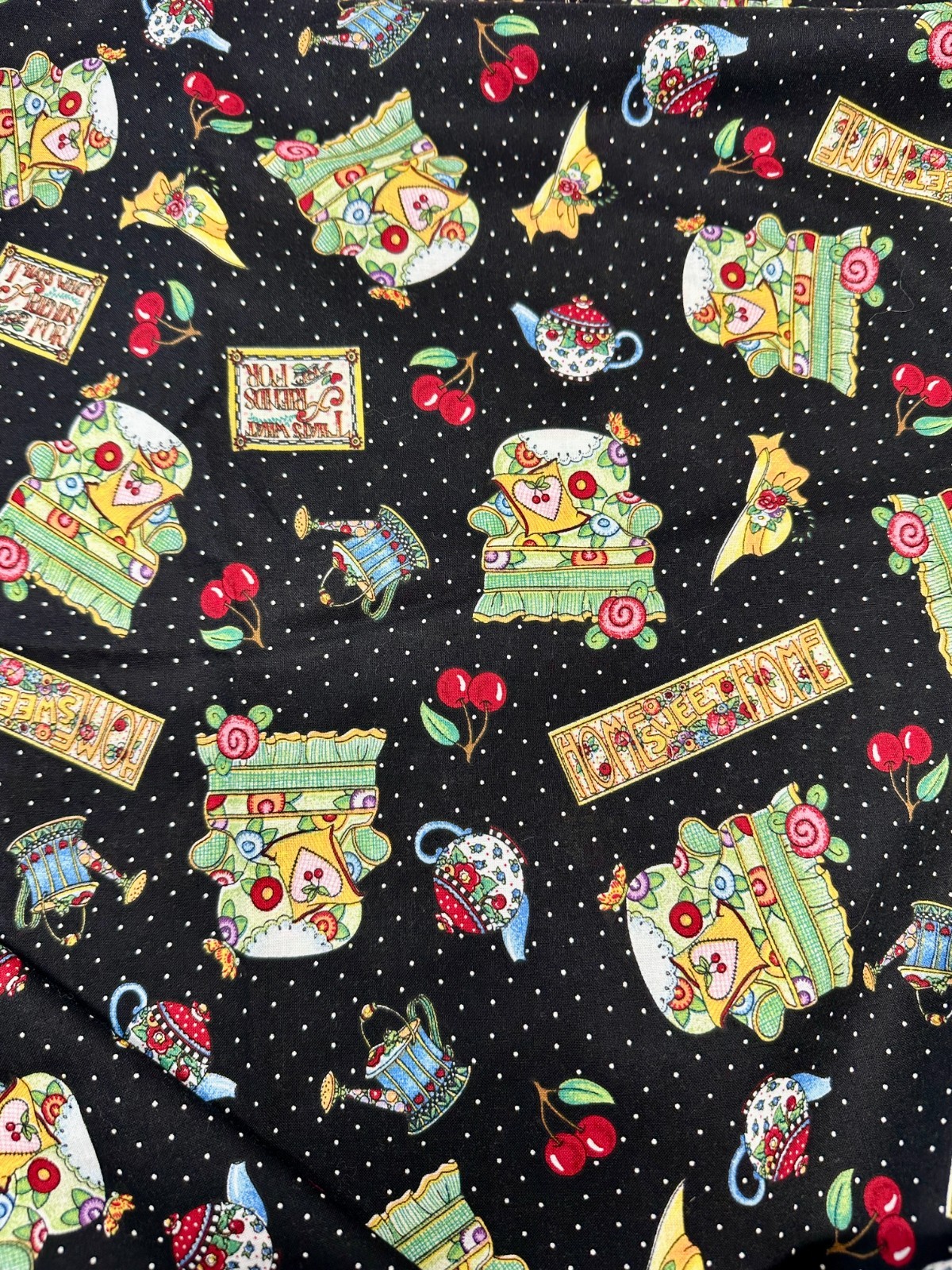 Vtg Lot 14 Yds Mary Engelbreit VIP Cranston Quilting Treasures Fabric~Cherries