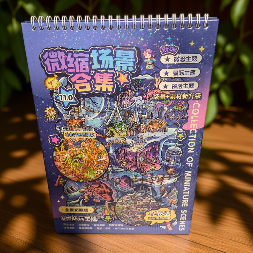 DIY Quirky Town Scene Creator Sticker Book Craft Kit Reusable 3D Scenes