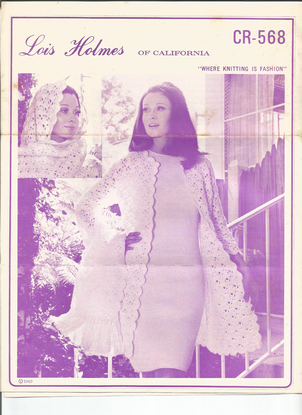 Vintage Crochet Patterns Coat Jacket Skirt Scarf Lois Holmes of California M06