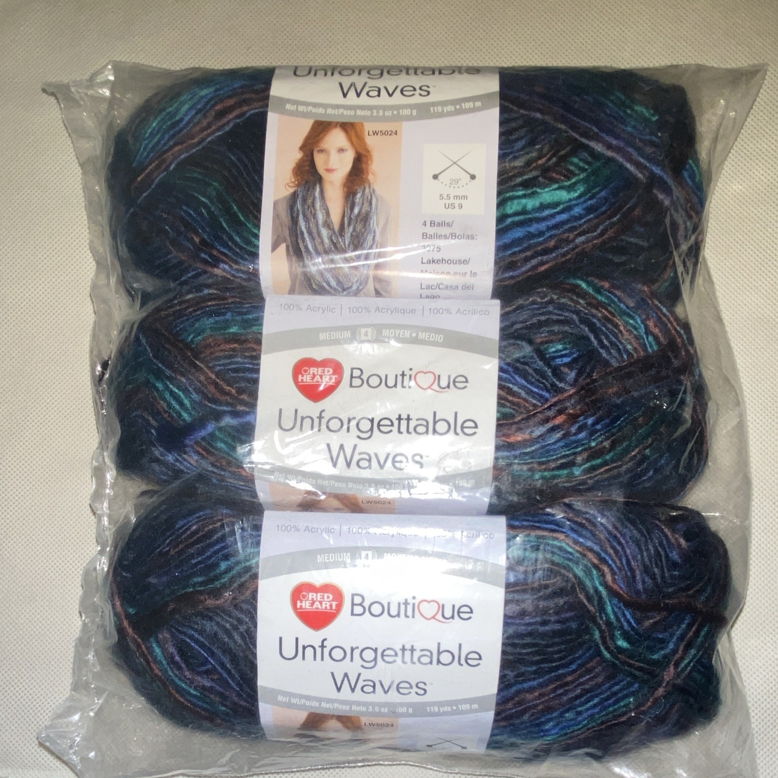 Red Heart Boutique Unforgettable Waves Aurora Lot of 3