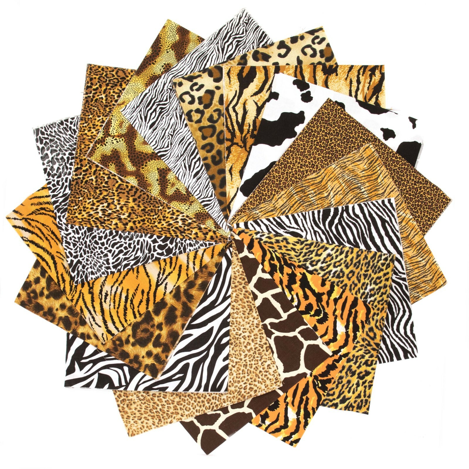 102 Piece Wild Thing Animal Skin pre cut charm pack 5″ squares fabric quilt