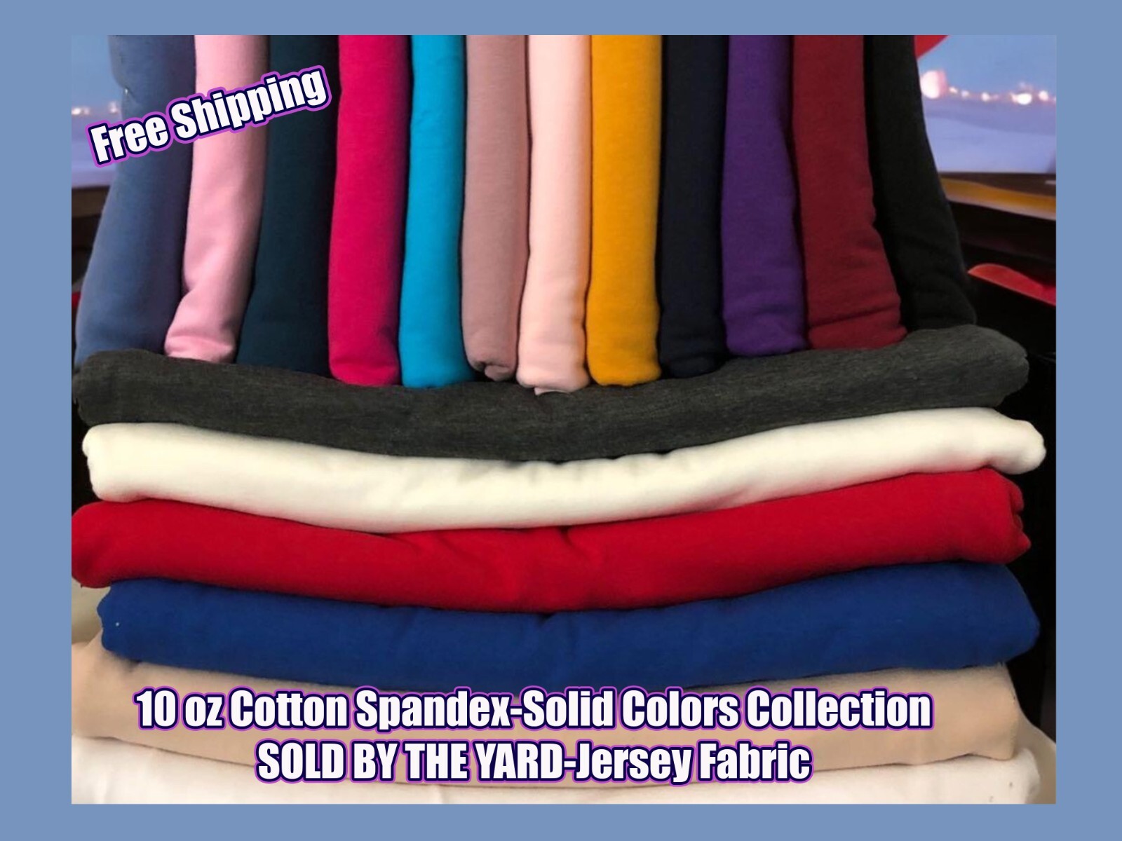 Cotton Spandex-Solid Colors-Sold by the Yard-Jersey Fabric