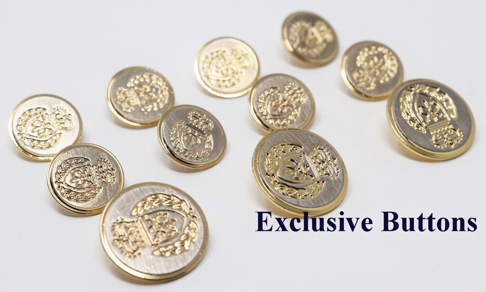 Gold Metal Blazer Buttons Set – Crown