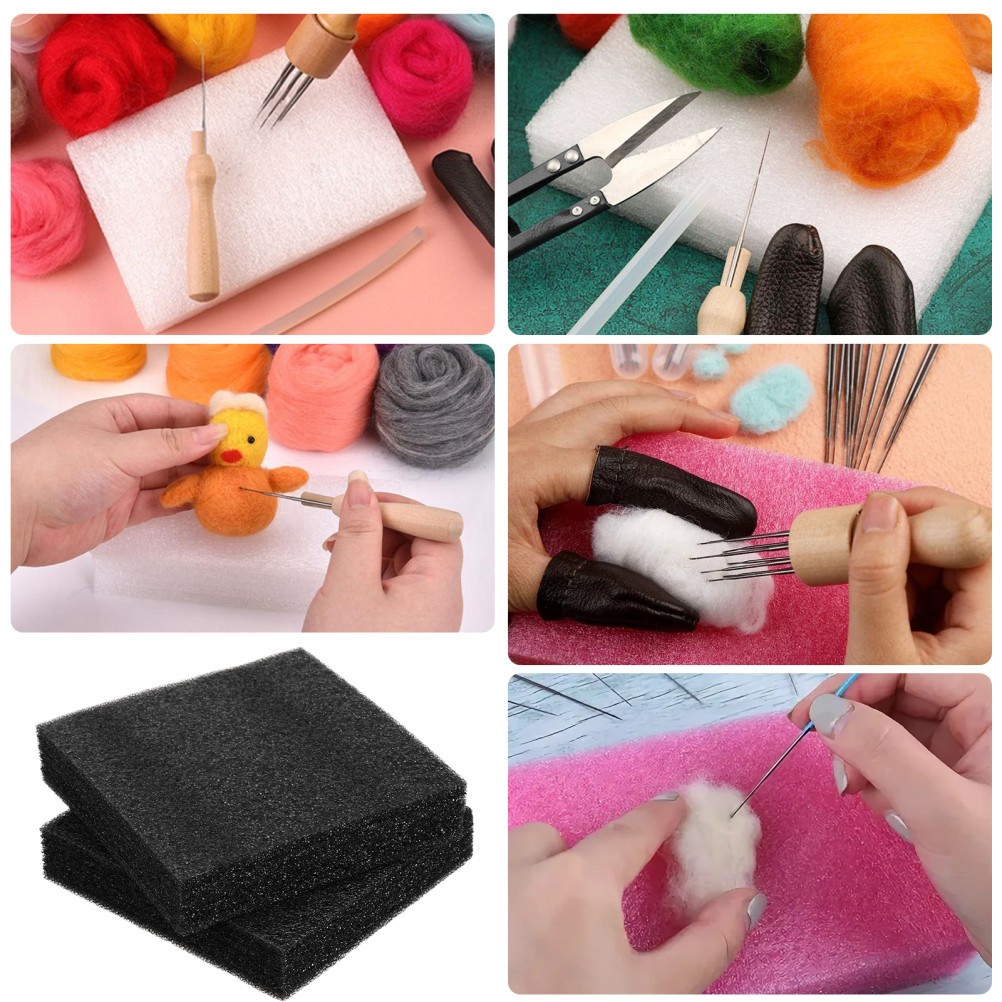 6Pcs Durable Needle Felting Mats Large Craft Pads Assorted Colors Foam Material