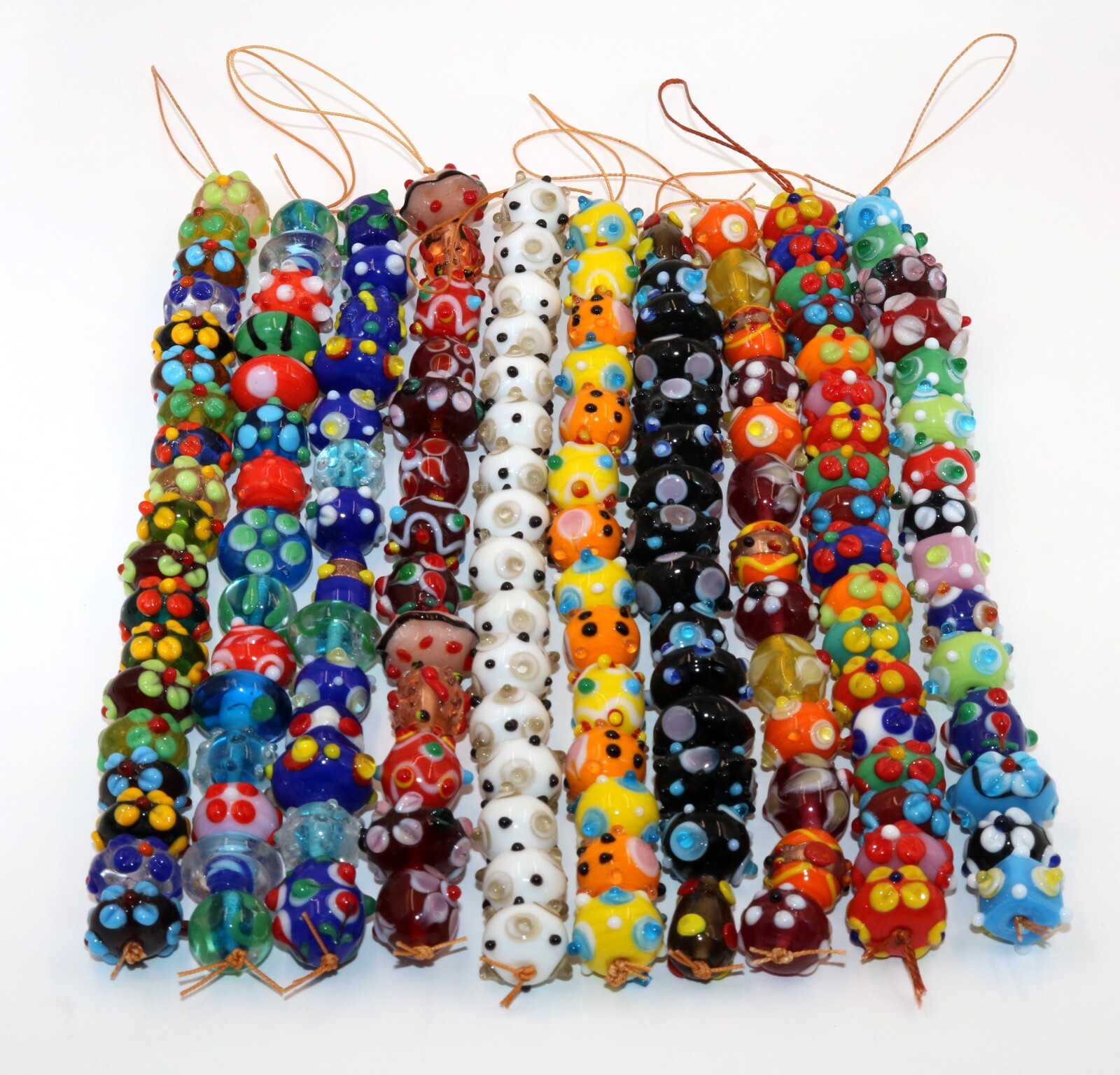 10 Strands Multi Style Fashion Beads, Lamp Work Glass Beads for jewelry & crafts