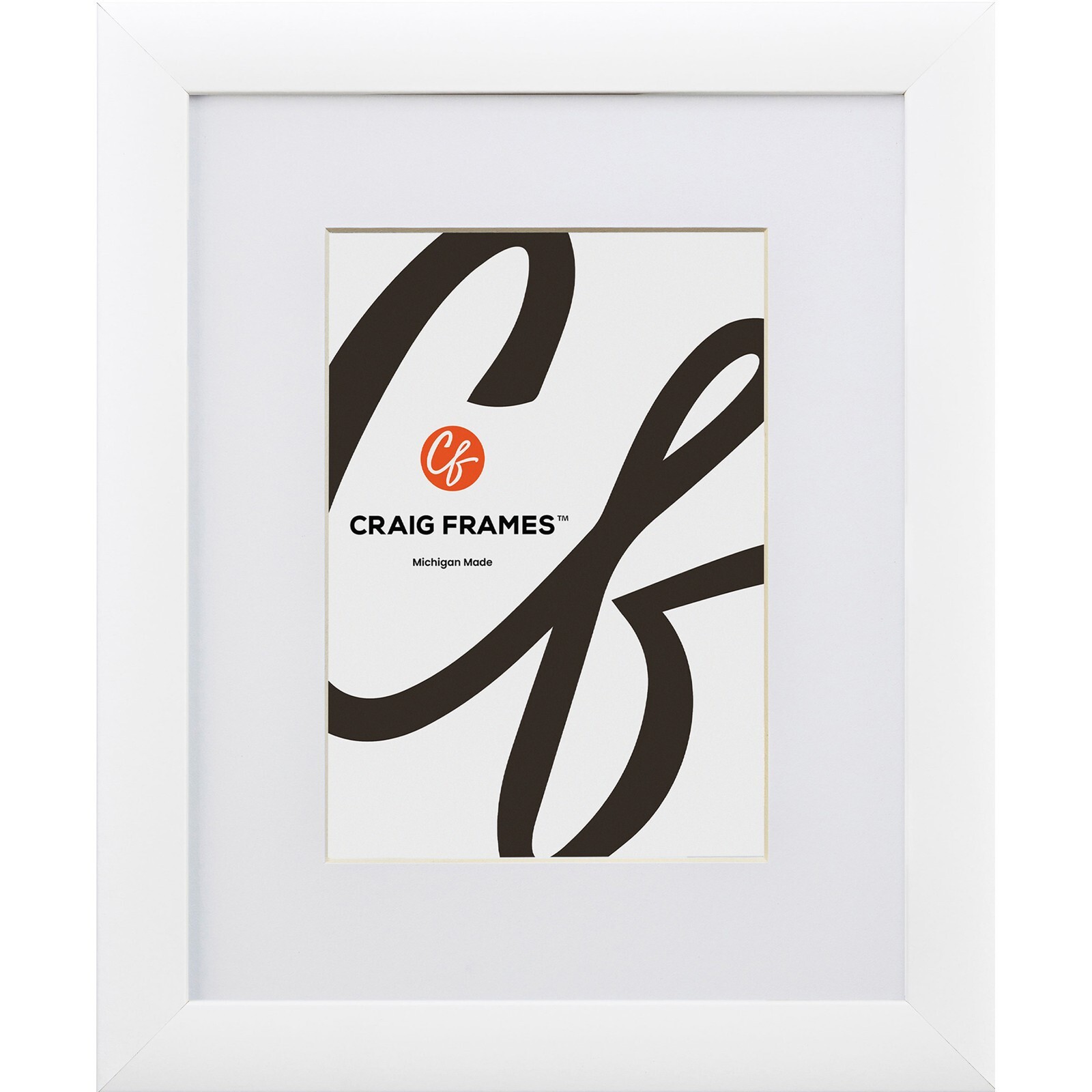 Contemporary 1″, Modern Satin White Picture Frame With a Single Mat