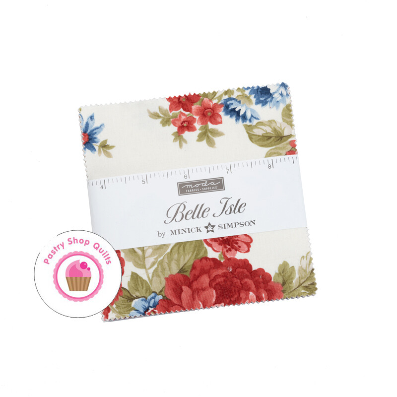 Moda BELLE ISLE Minick & Simpson CHARM PACK 42- 5″ Quilt Fabric Squares