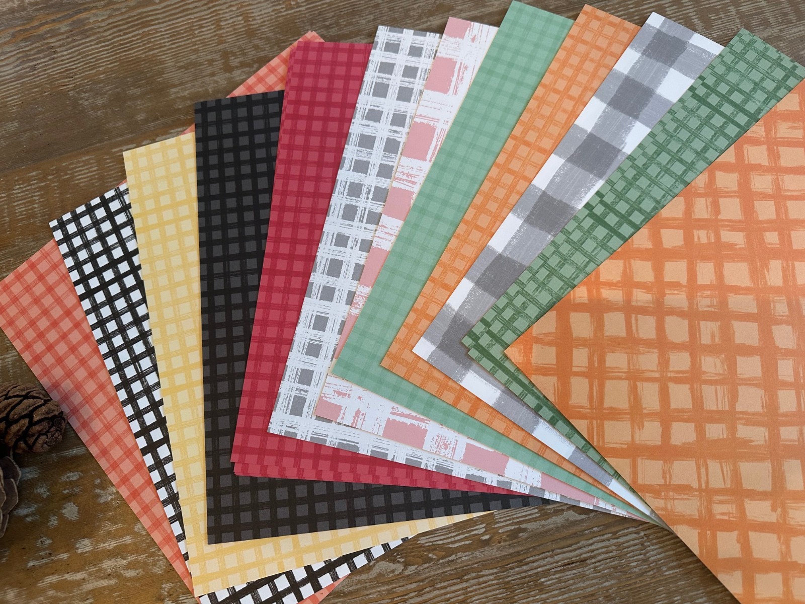 Stampin’ Up Plaid DSP 12×12 Gingham Cottage New Pkg. 48p Made in USA *FREE SHIP*
