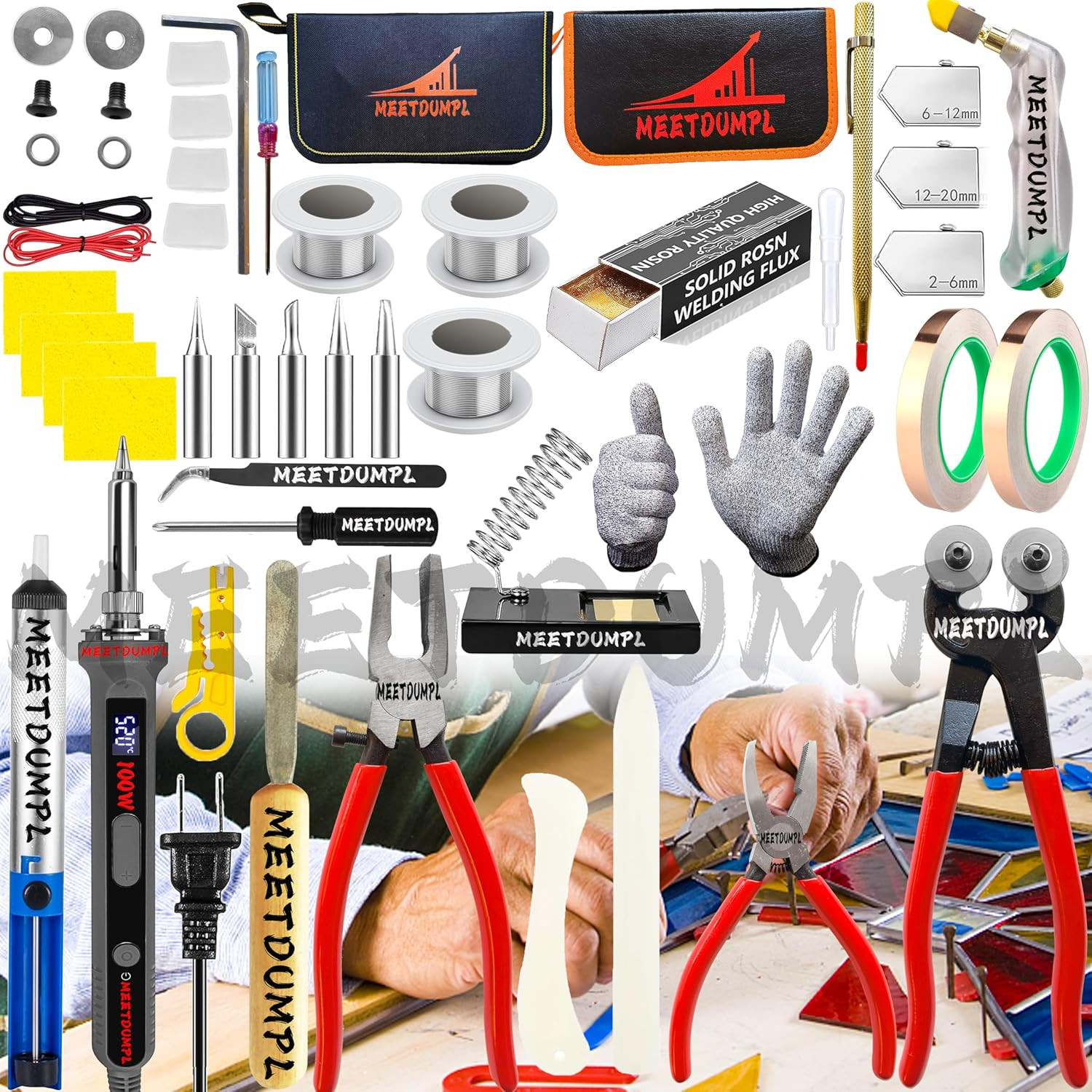 Stained Glass Kits for Adults Complete Stained Glass Supplies with 100W Solderin