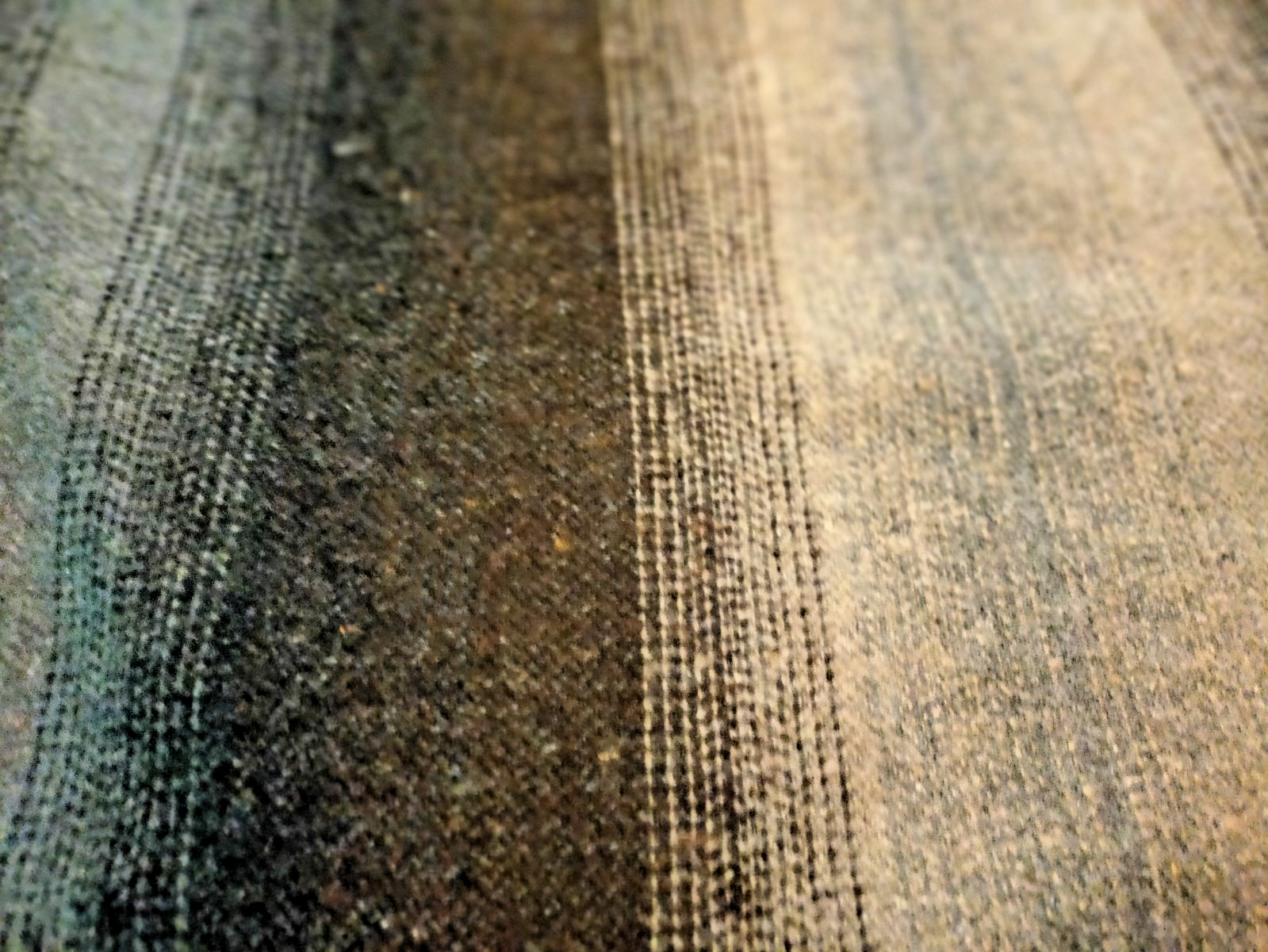 FABRIC REMNANTS HEAVY WEIGHT UPHOLSTERY STRIPED BROWN SYNTHETIC 6 YDS X 64″
