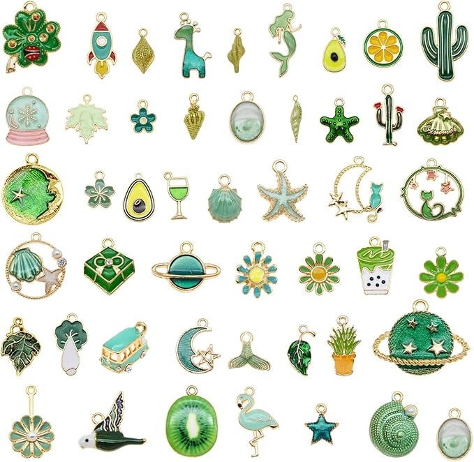 30pcs Mixed Enamel Charms Pendants for Jewelry Making Bulk lot Necklace Earrings