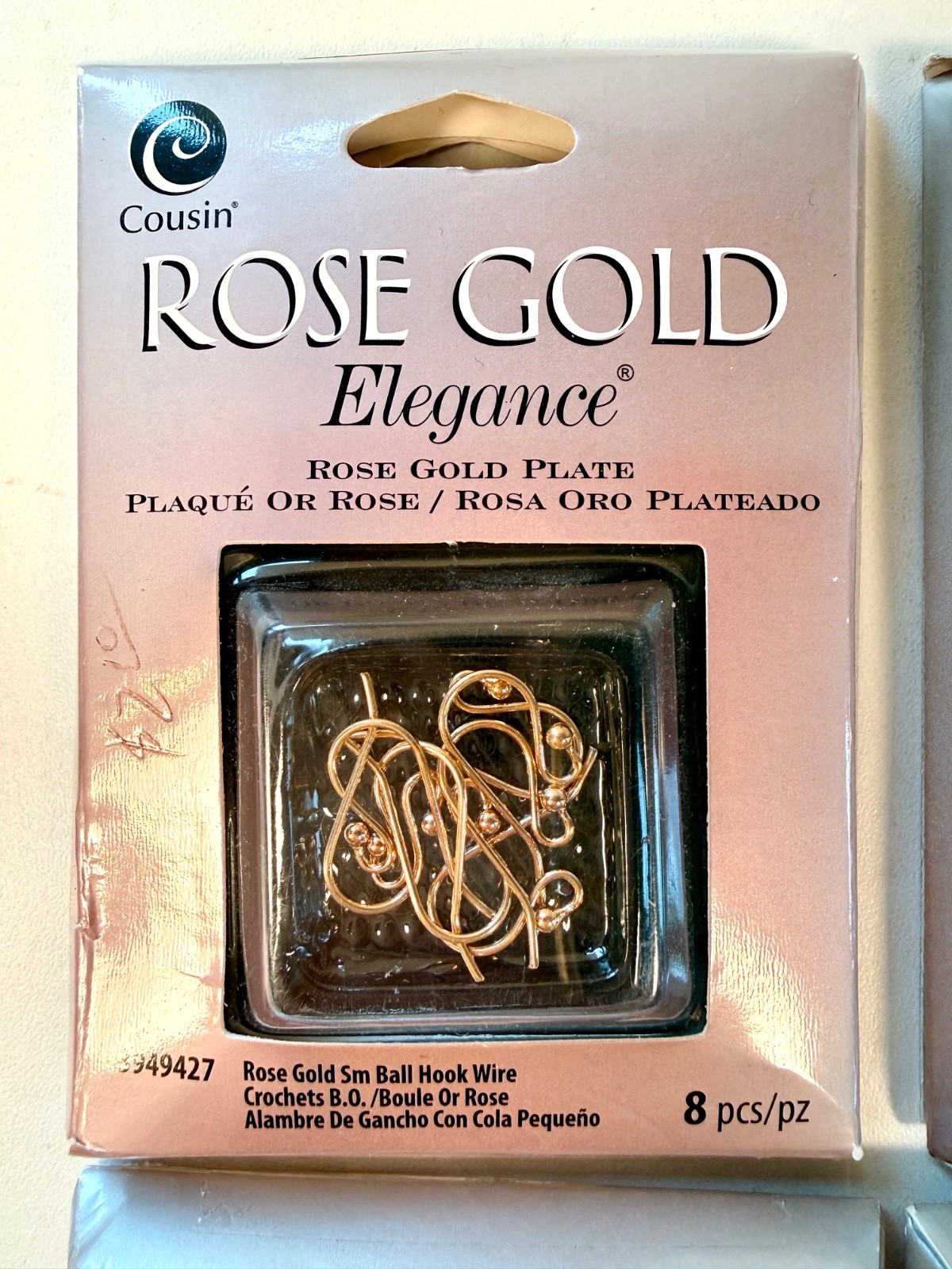 LOT – COUSIN ROSE GOLD ELEGANCE Jewelry Making Parts EAR HOOKS, STUDS, BEADS