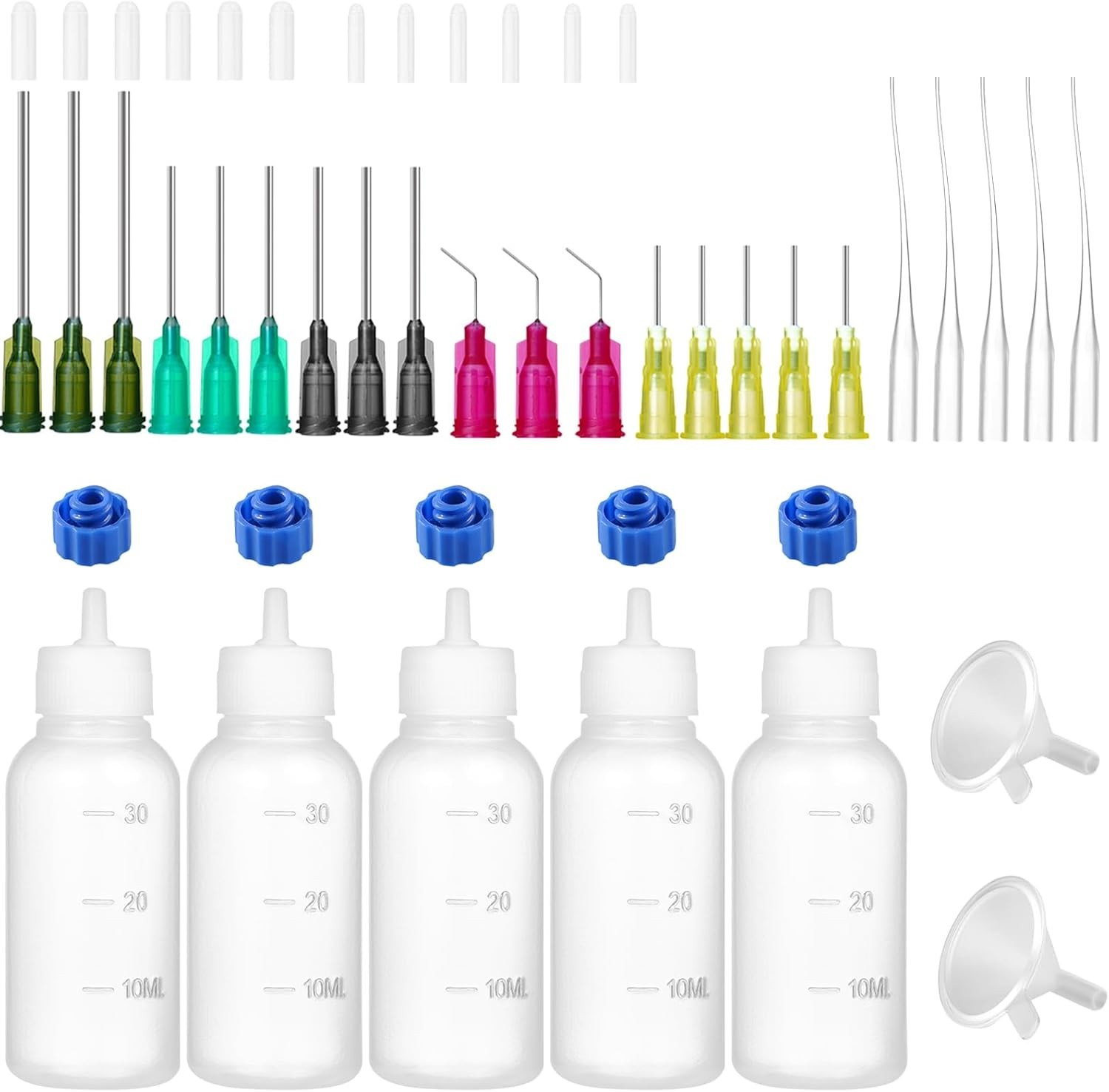 30Ml Glue Precision Tip Applicator Bottle,Needle Tip Squeeze Bottle with 14Ga 16