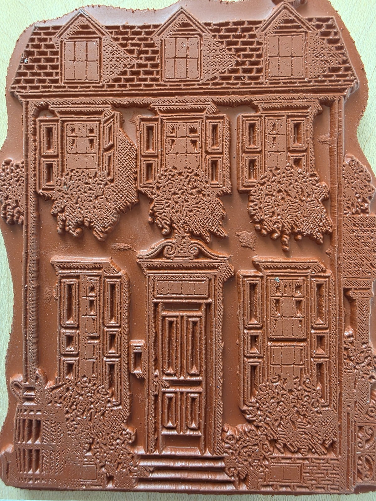 Impression Obsession House G1742 Large Wood Block Rubber Stamp Colonial Rowhome
