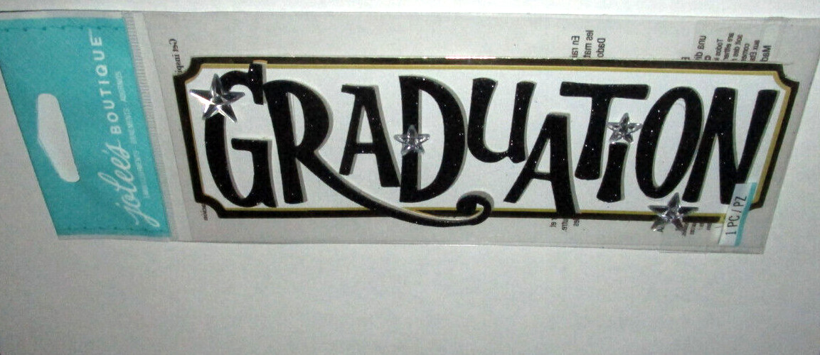 Jolee’s Boutique Graduation Tag 1 PC 6.5″ Dimensional Sticker Glitter Look