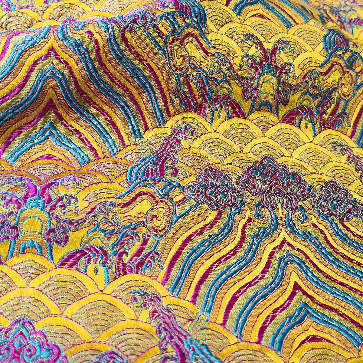 Viscose China Brocade Fabric 29″ Wide By Yards Retro Weave Patterned Material