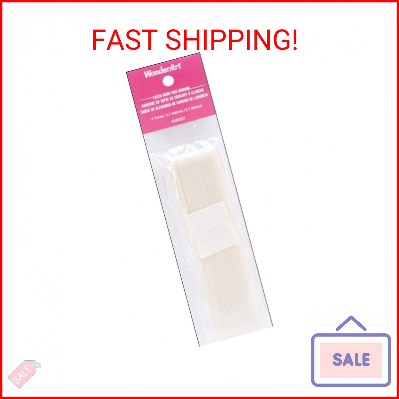Spinrite Wonderart Latch Hook Rug Binding, 3.5 Yards, Natural
