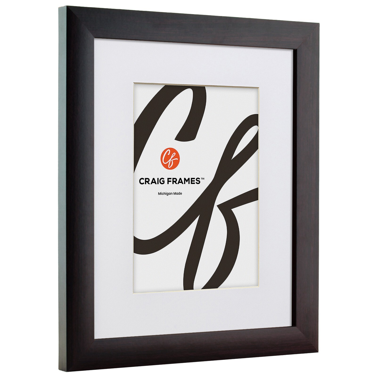 Contemporary 1″, Dark Walnut Brown Picture Frame With a Single Mat