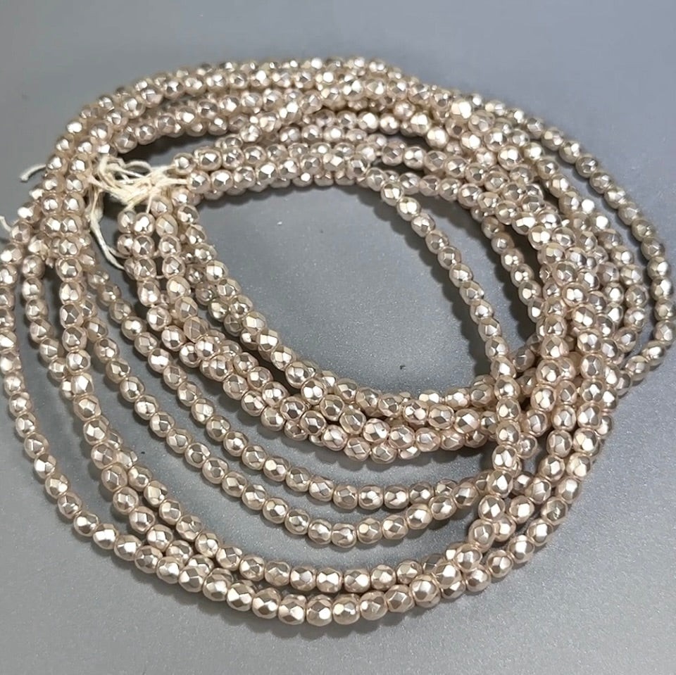 Soft Pink Carmen Pearl Czech Fire Polished Round Faceted Glass Beads 4mm 120pcs