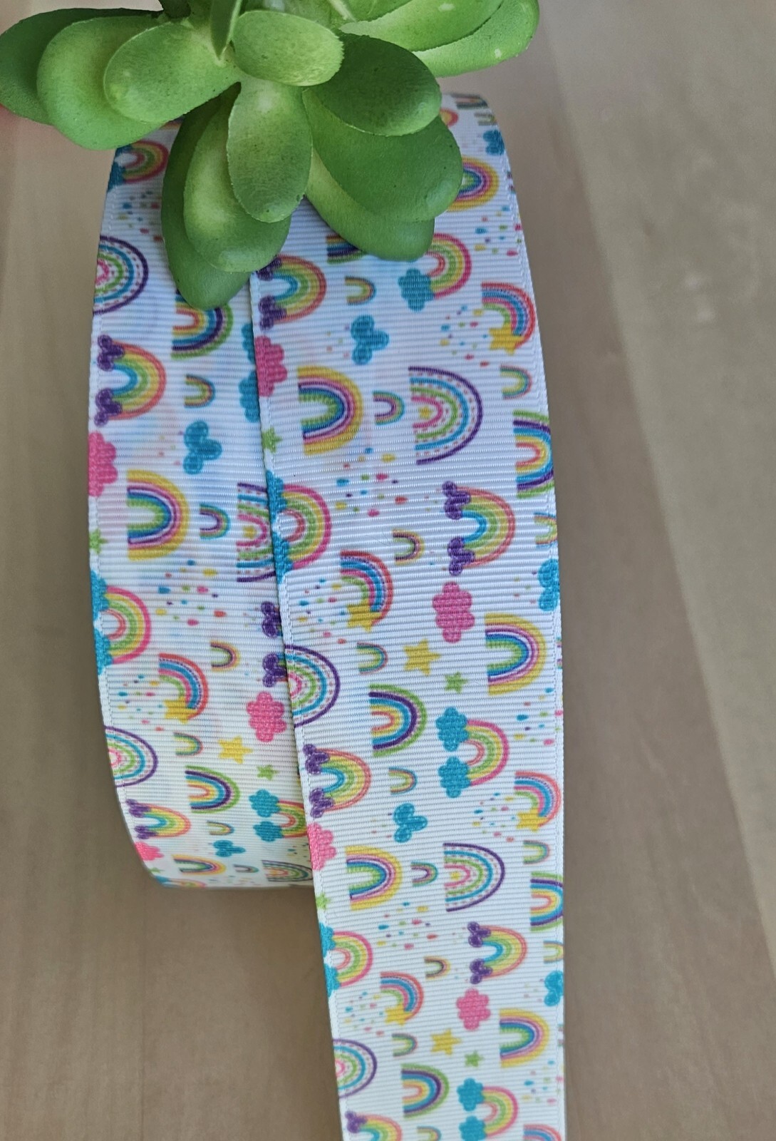 7/8 & 1.5″ (1 YD) Rainbow Grosgrain Ribbon Baby Shower Gift Wrap Ribbon