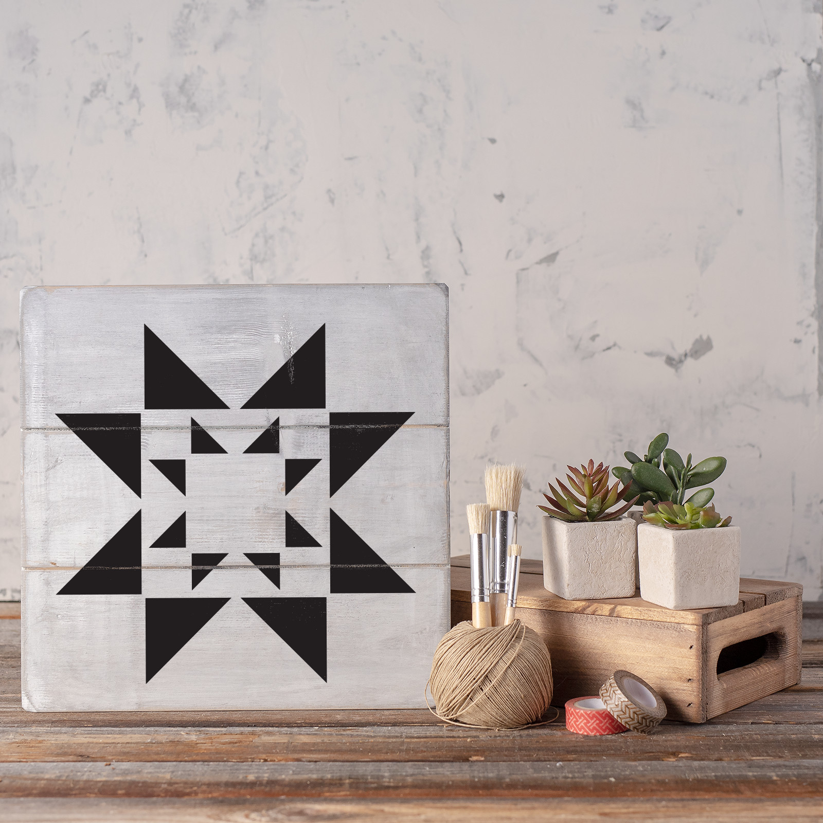 Starburst Quilt Block Stencil – Durable & Reusable Mylar Stencils