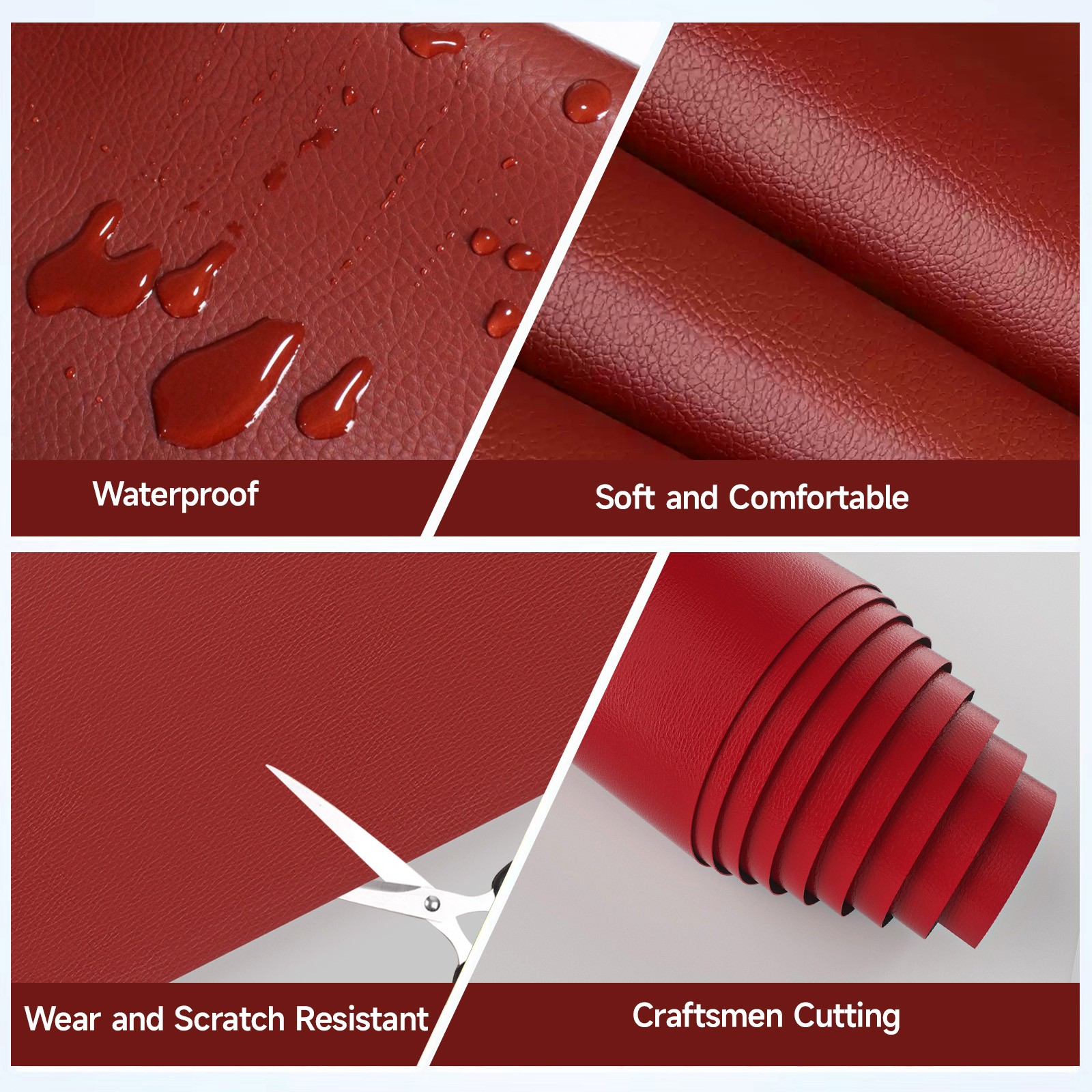1/5/10 Yards Faux Leather Fabric Boat Outdoor Upholstery Marine Vinyl 54″ Wide
