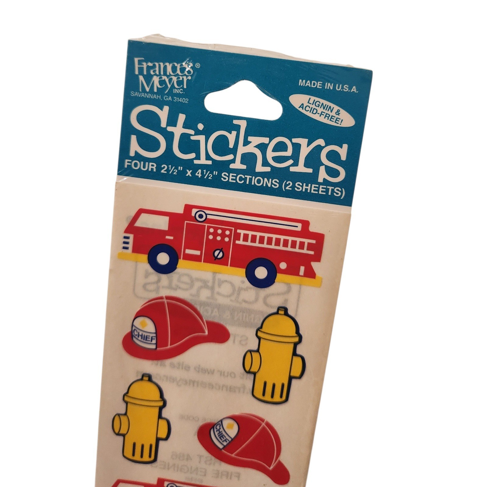 Frances Meyer Fire Engine Helmet Hydrant Stickers Lignin Acid Free Made in USA