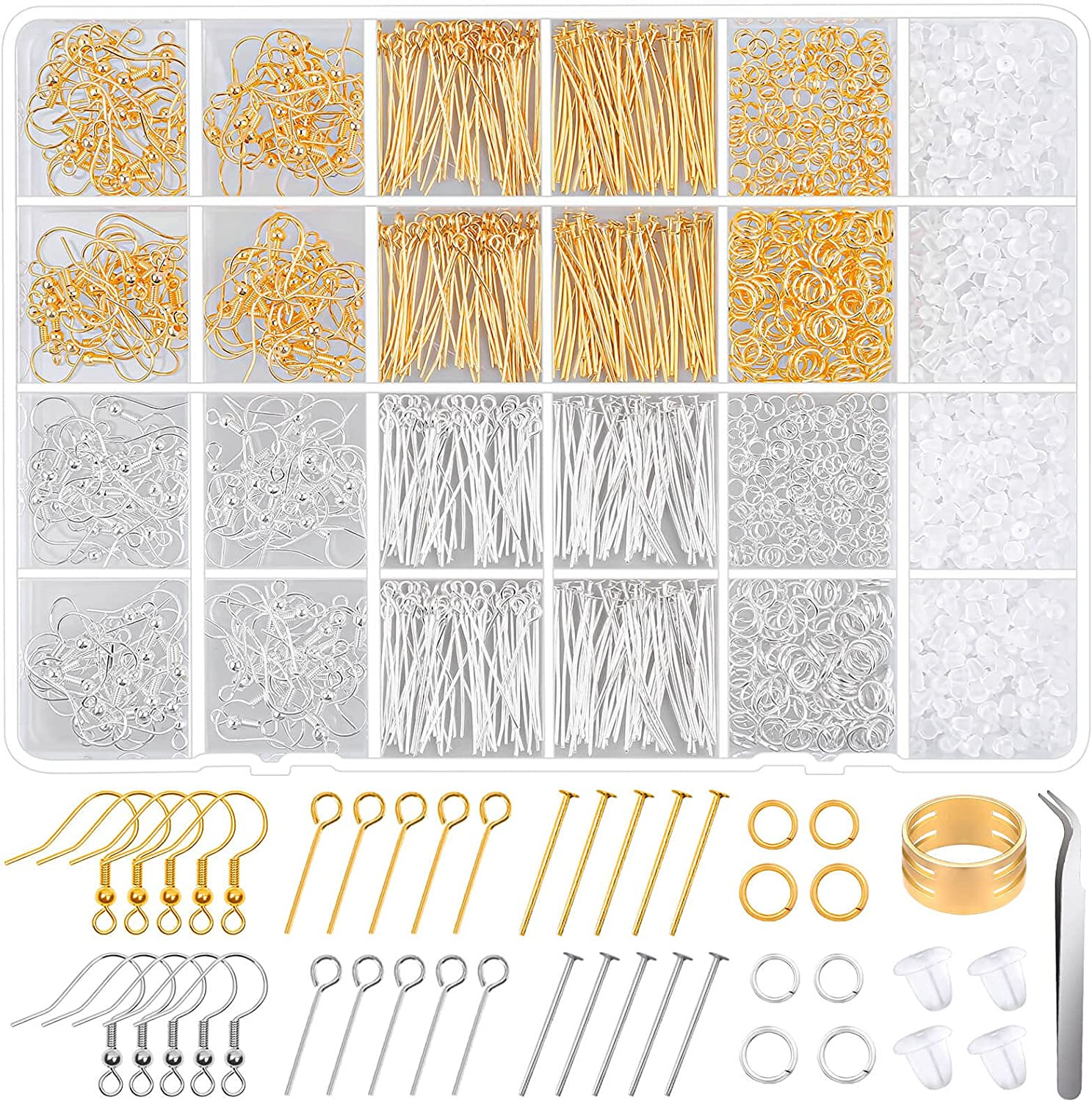 Hypoallergenic Earring Making Kit, 2000Pcs Earring Making Supplies Kit with Hyp