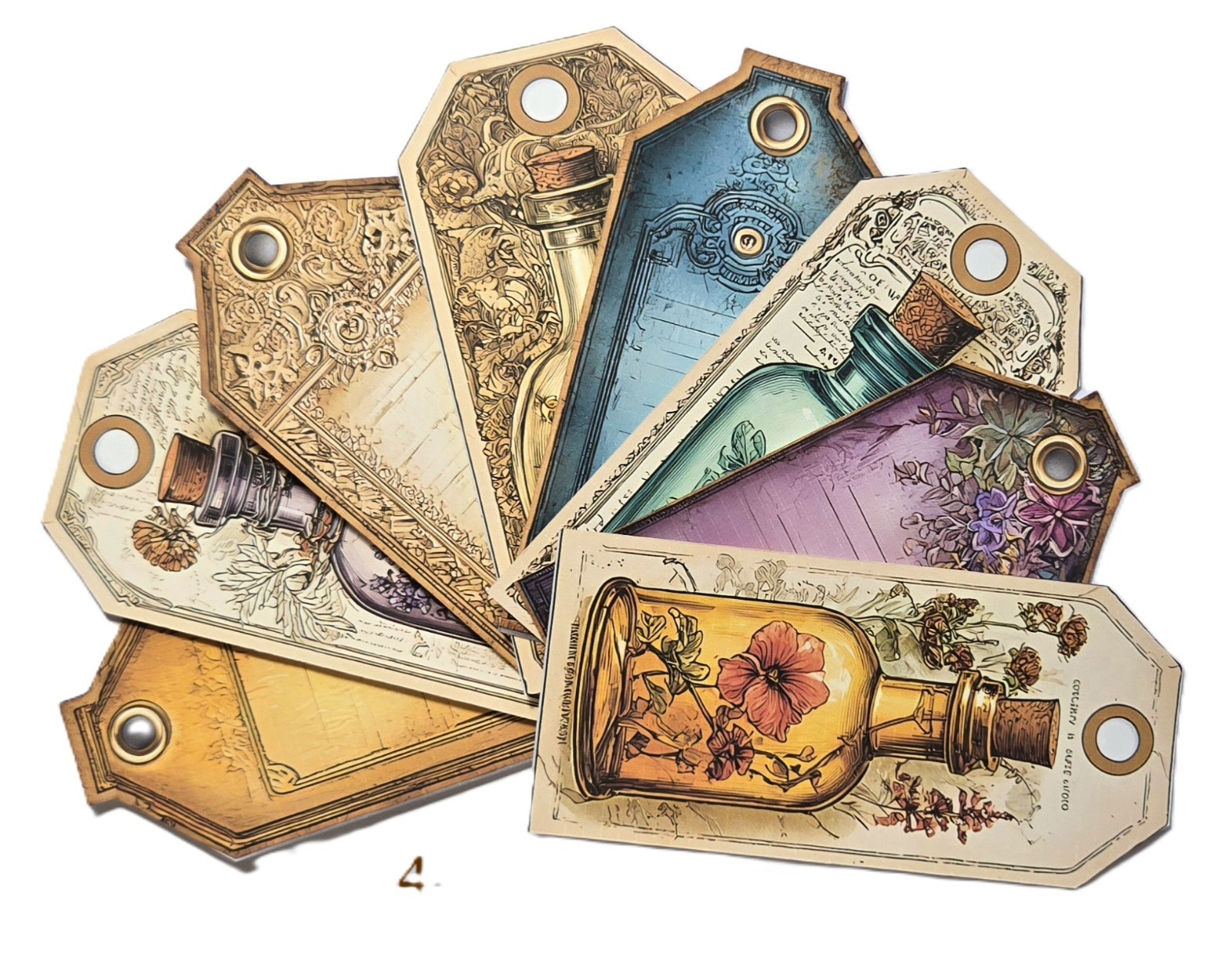 Handmade Junk Journal Tags Ephemera Scrapbook Embellishments