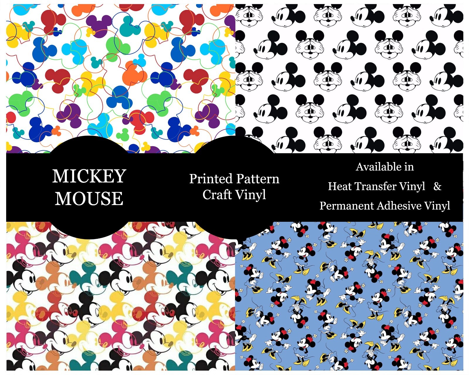 Mickey Minnie Permanent Vinyl Oracal 651 – Mouse Pattern HTV | FREE SHIPPING