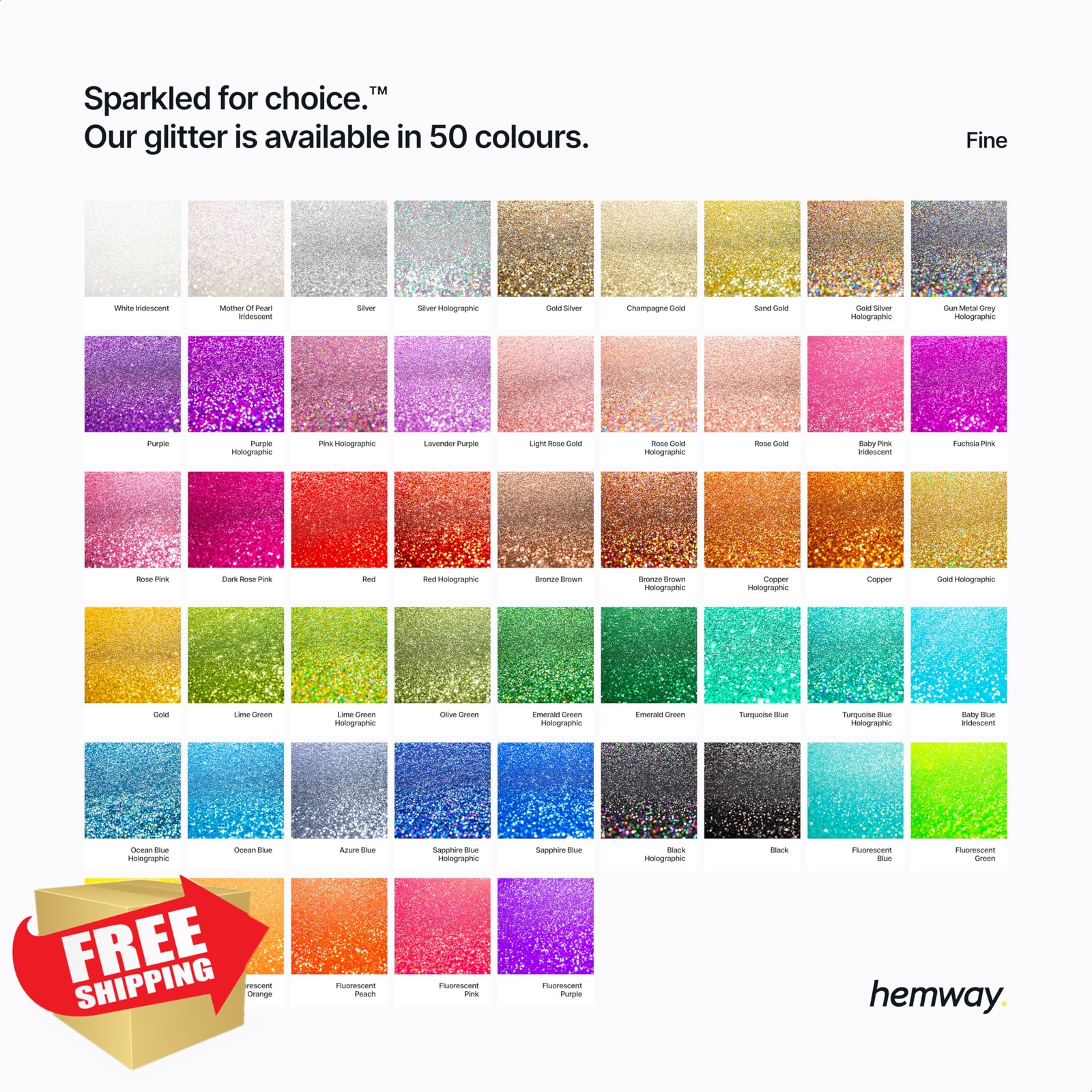 Hemway Biodegradable Glitter Silver Holographic Fine