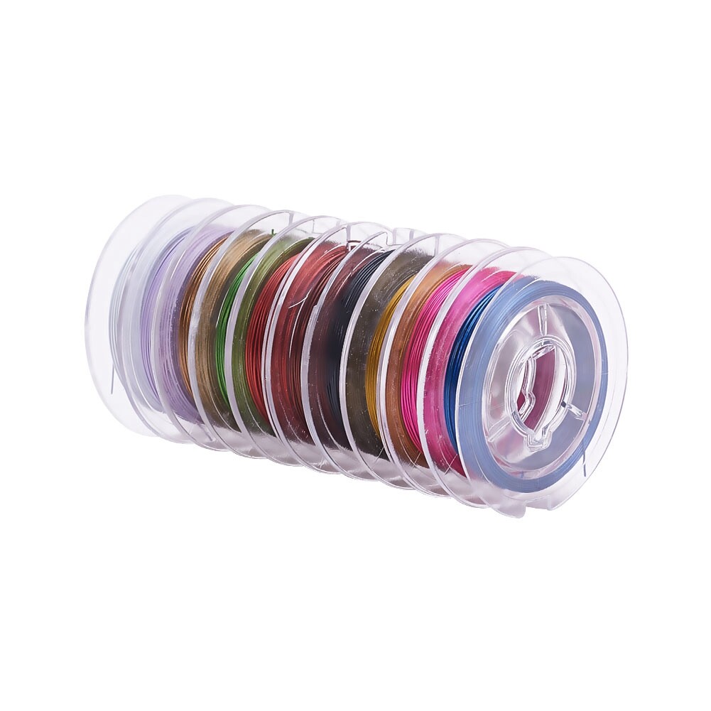 10Rolls Beading Wire Steel Tiger Tail Multi-Color Flexible Jewelry Wire 10m/roll