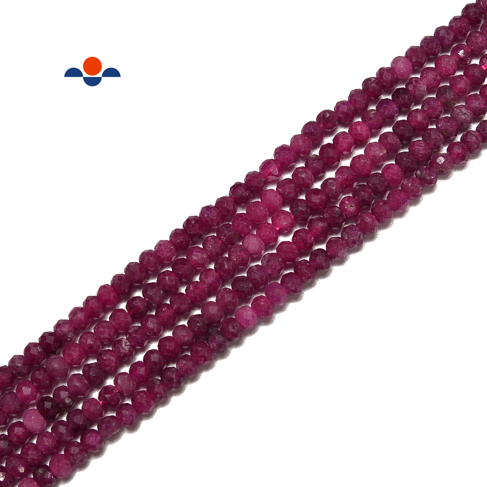 Natural Ruby Faceted Rondelle Beads Size 2x3mm 15.5″ Strand