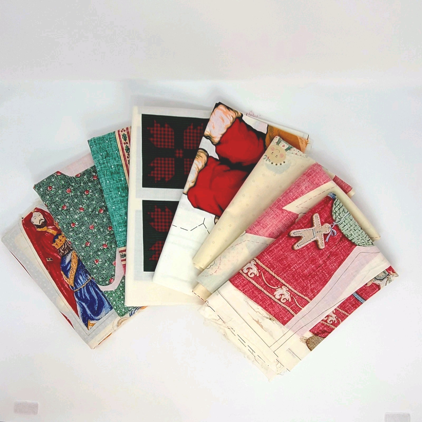 VALUE BUNDLE: 8 VTG Christmas Cut & Sew Panels Santa Nativity Apron Tree Stuff