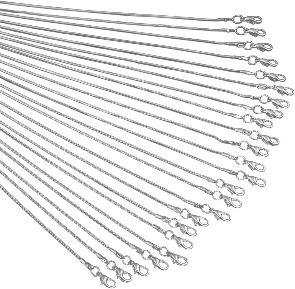 925 Silver Plated Snake Chain Bulk – 24pcs