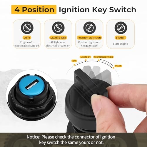 Ignition Key Switch 4 Position 5 Pin 4 Position 5 Pin Sealed (43.6×13.4mm)