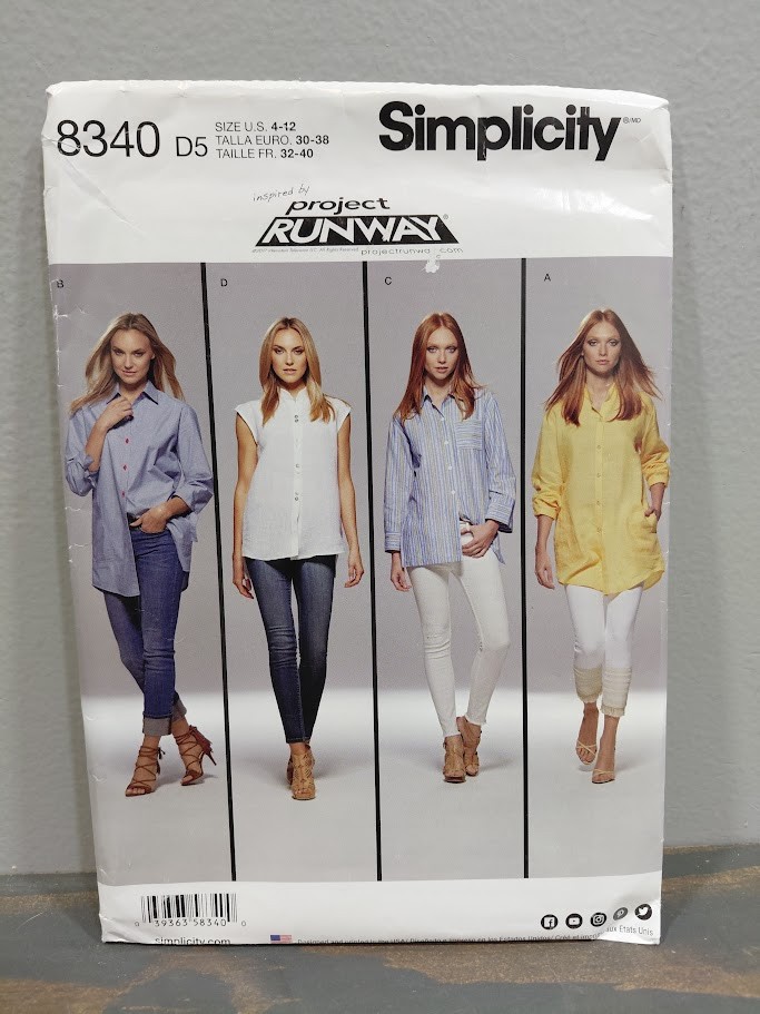 Simplicity 8340 Size 4-6-8-10-12 Miss Shirts Pattern Uncut