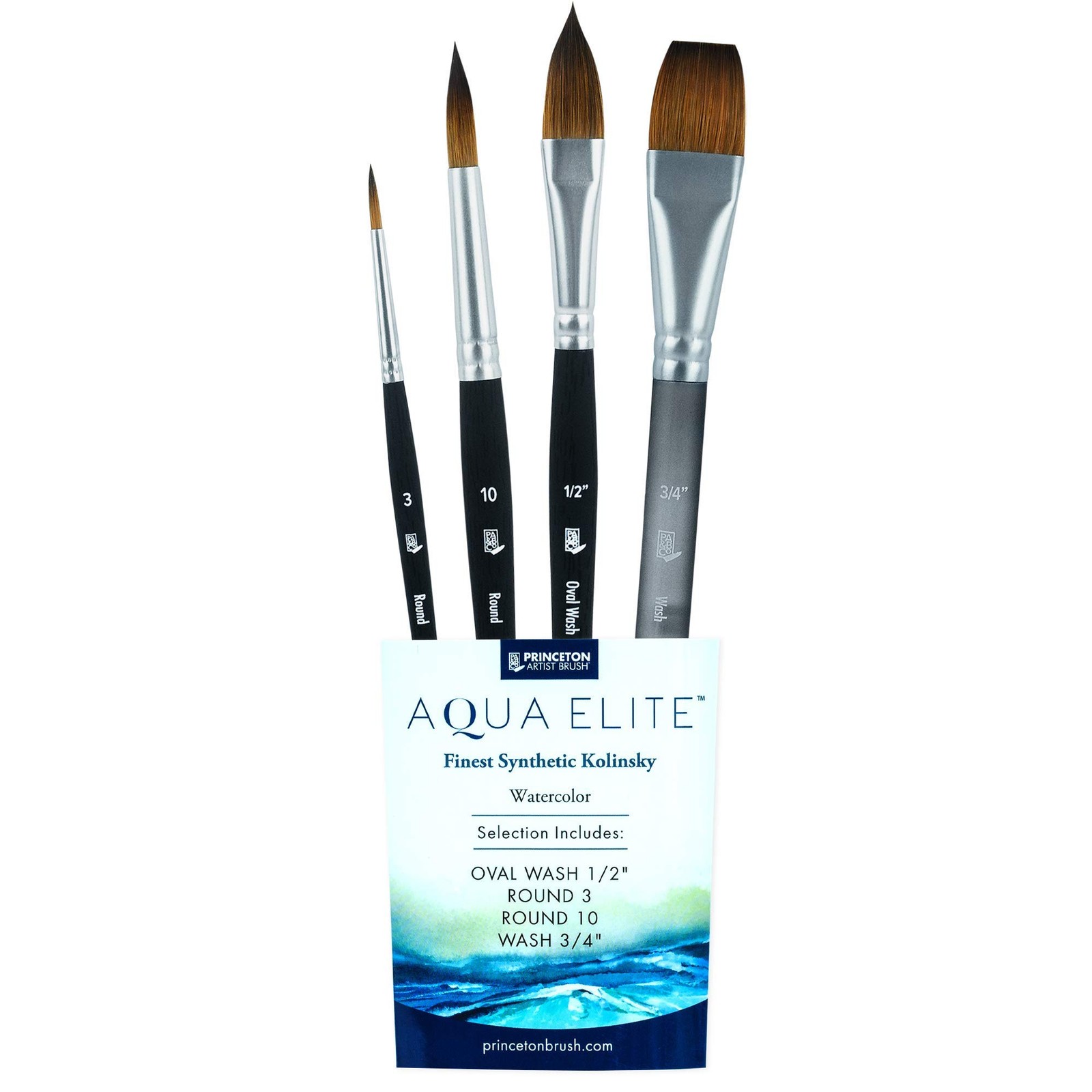 Princeton Artist Brush Co Aqua Elite 4850 Series – 4pc Watercolor Brush Set -…