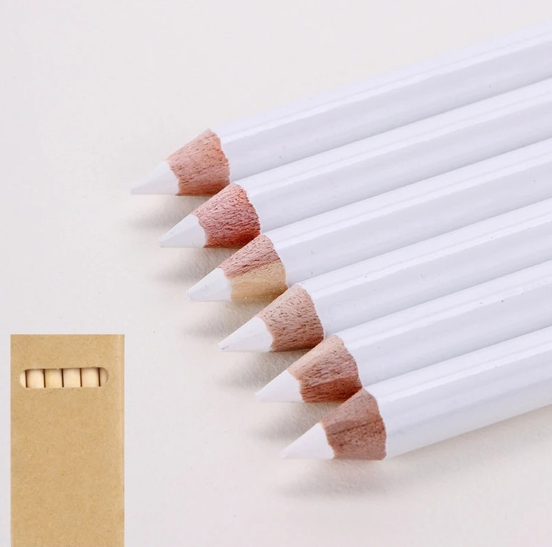 6pcs White Tailor Chalk Fabric Marking Pencils Sewing Dressmaker Tools – NEW