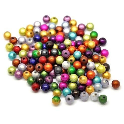 100 Miracle Beads Assorted Bubblegum Colors Mixture 6mm Round Ball Beads
