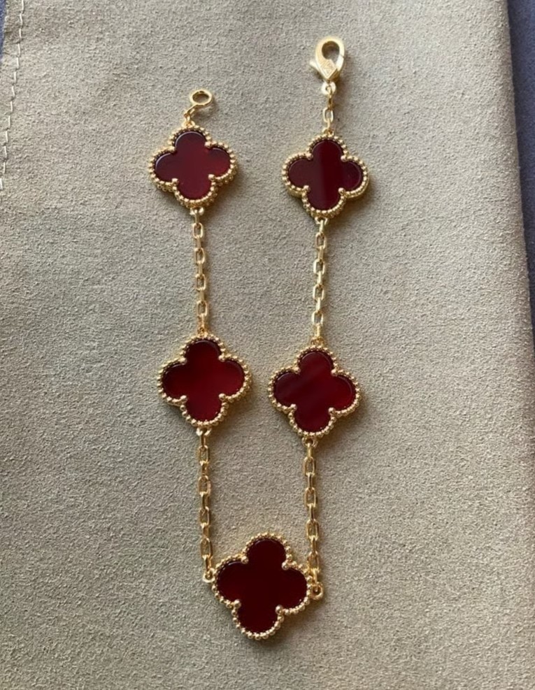 bracelet 925 silver gold plated 15mm red carnelian