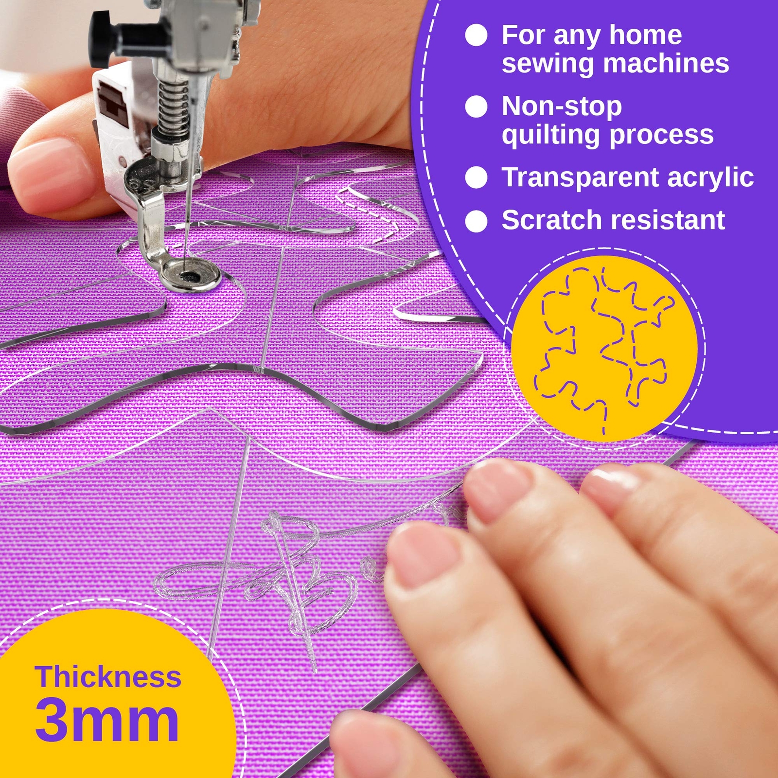 Meander Quilting Templates – Free-Motion Quilt Design – Acrylic Quilting Rule…