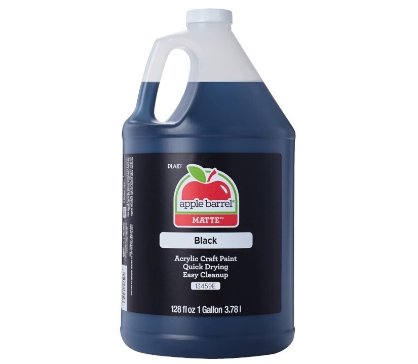 Apple Barrel One Gallon (128 fl oz) Black Acrylic Paint, Matte Finish Color