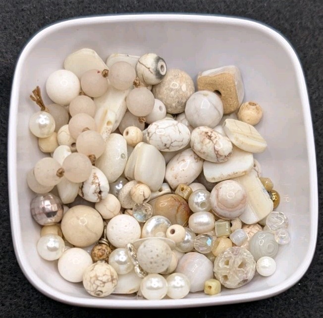 5oz Mystery Bead Soup Bag: Mix Earthy Boho Craft Jewelry DIY 🤍🩶🤎
