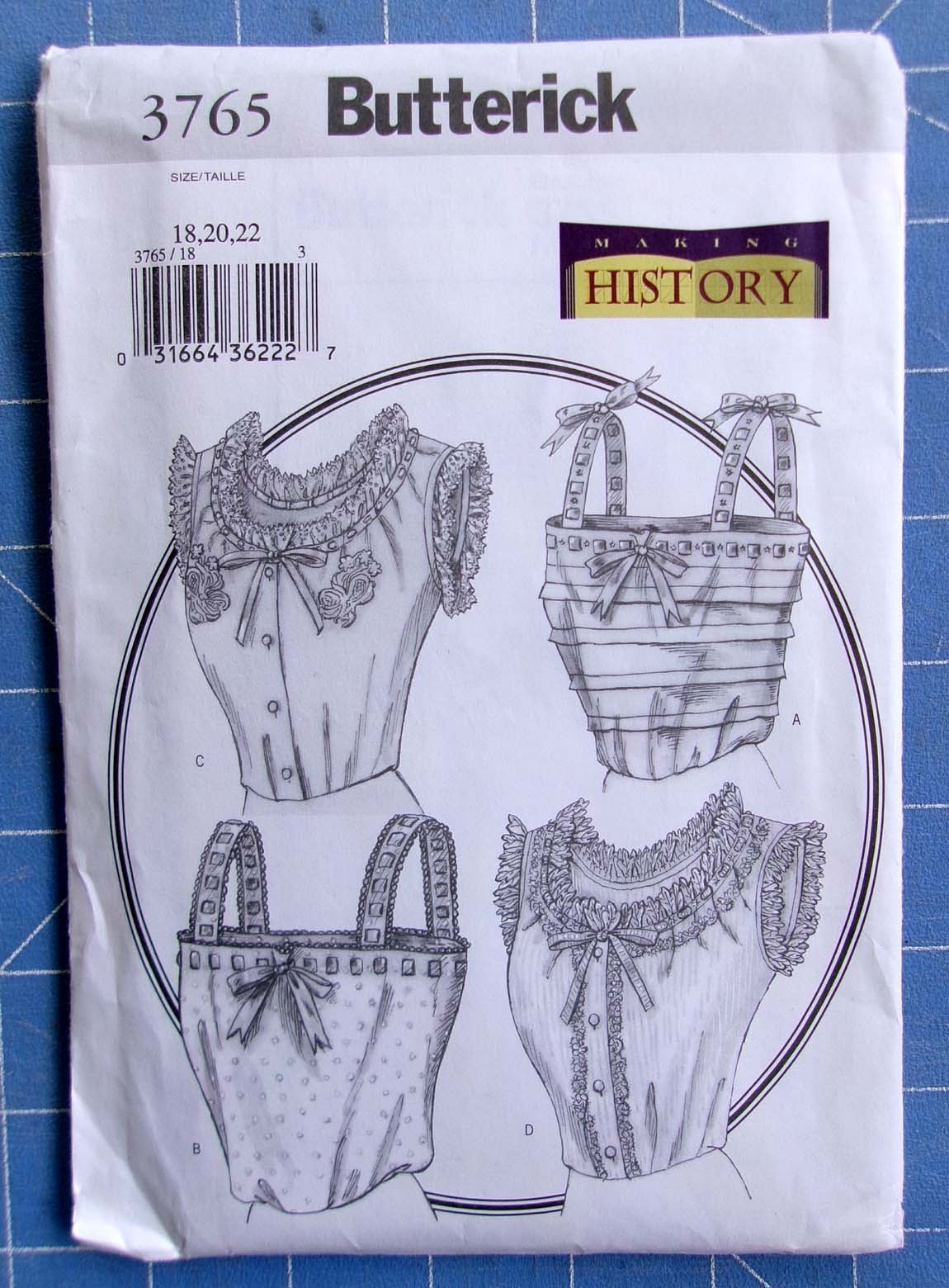 Victorian Lingerie Butterick Pattern 3765 Making History Sz 18-22 Enola Holmes